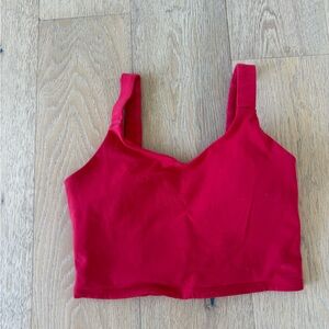 ALO Yoga Red Strappy Tank Top